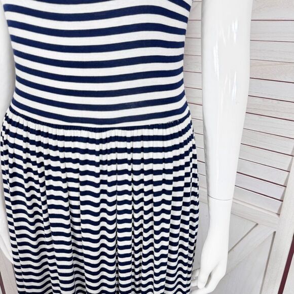 Loft Nautical Stripes Knit Maxi Sundress Sleeveless Blue White XS - Picture 7 of 13